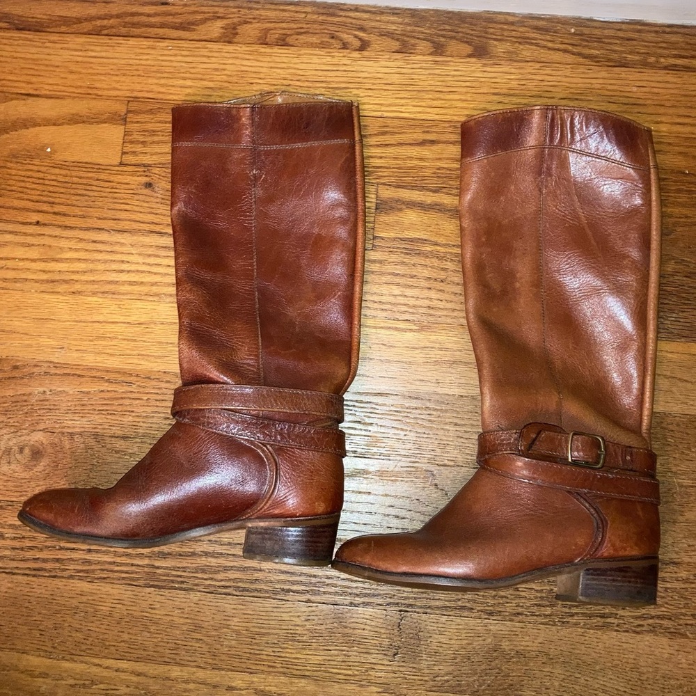 Vintage Brown Leather Tall Boots size 6.5